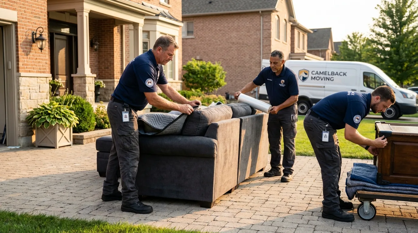 Large estate moving crew wrapping furniture in Seaside Heights, NJ
